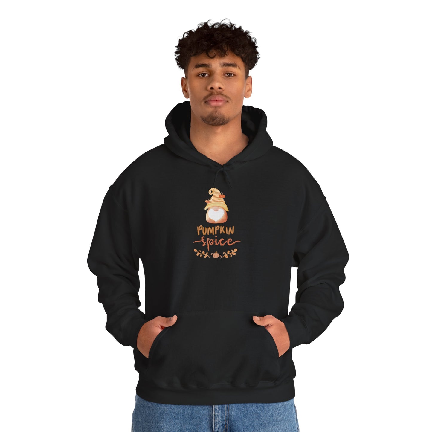 Pumpkin Spice Hoodie with Fall Gnome, Cozy Autumn Unisex Sweatshirt, Thanksgiving Hoodie, Cute Fall Gift Idea