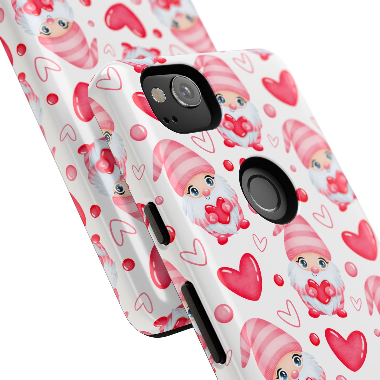 Pink Gnome Heart Phone Case, Festive Gift for Her, Unique Protective Case, Fun Holiday Accessory, Valentine's Day Accessory
