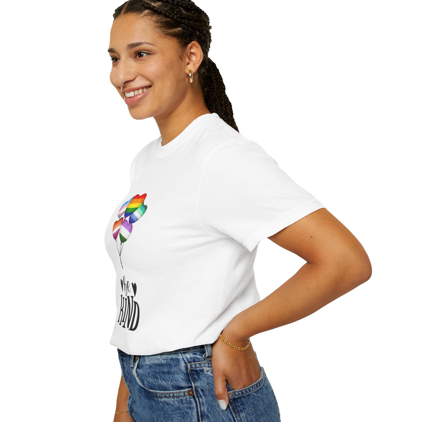 Comfort Colors Be Kind Balloon T-Shirt, Unisex Rainbow Shirt, Positive Vibes Tee, LGBTQ+ Pride Gift, Everyday Casual Wear