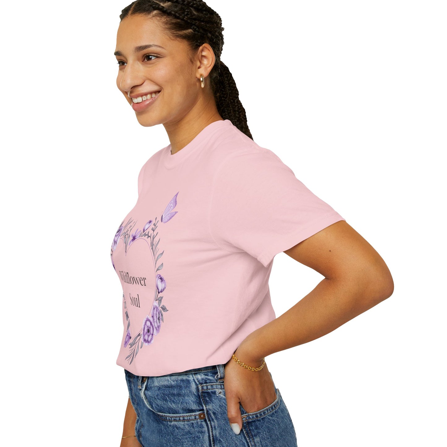Wildflower Soul T-Shirt - Floral Heart Tee, Botanical Style Shirt, Gift for Nature Lovers, Casual Wear