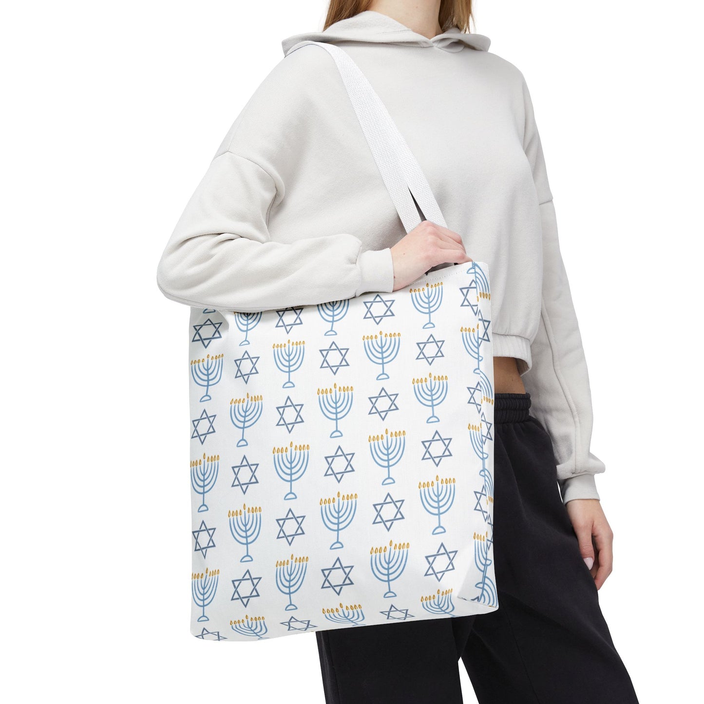 Hanukkah Celebration Tote Bag – Menorah & Star of David Design