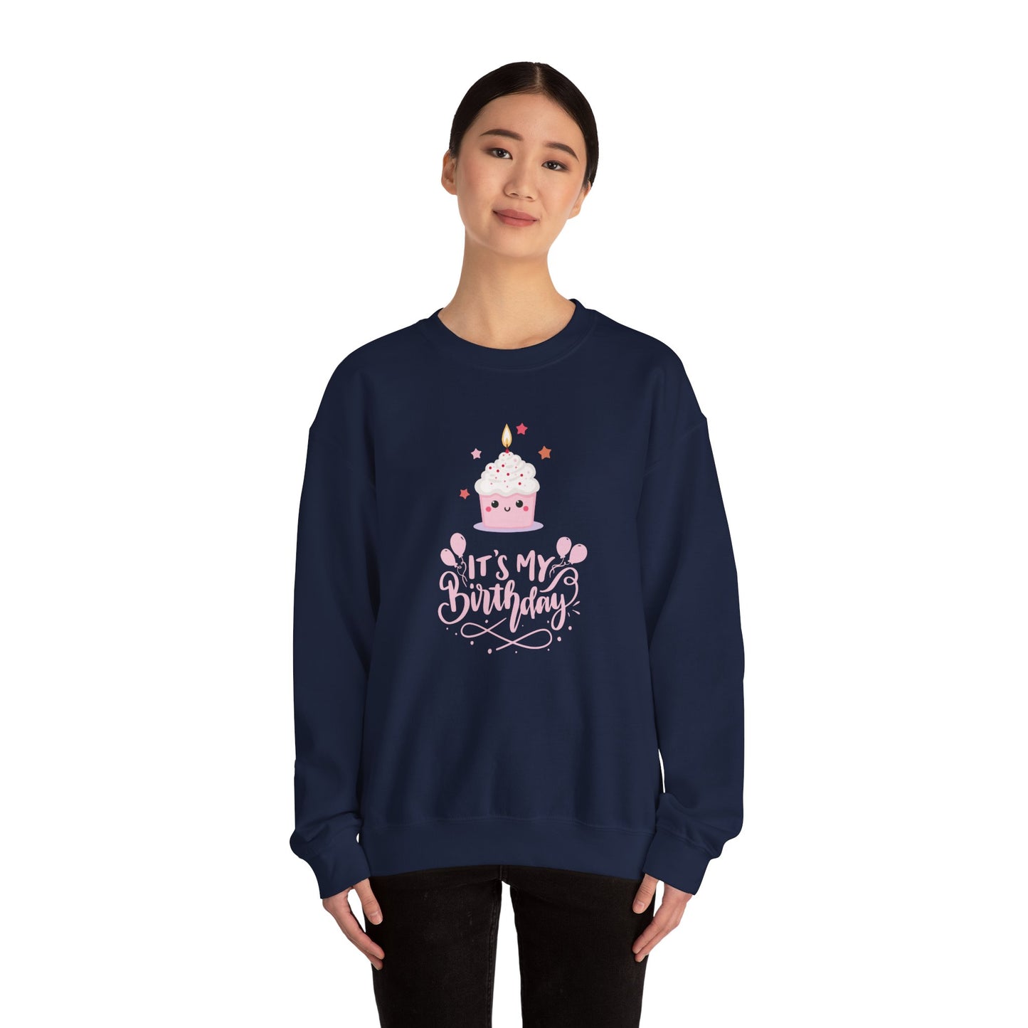 It's My Birthday Sweatshirt for Women, Pink Cupcake Graphic Tee, Cute Birthday Girl Outfit, Celebration T-Shirt, Party Gift Idea