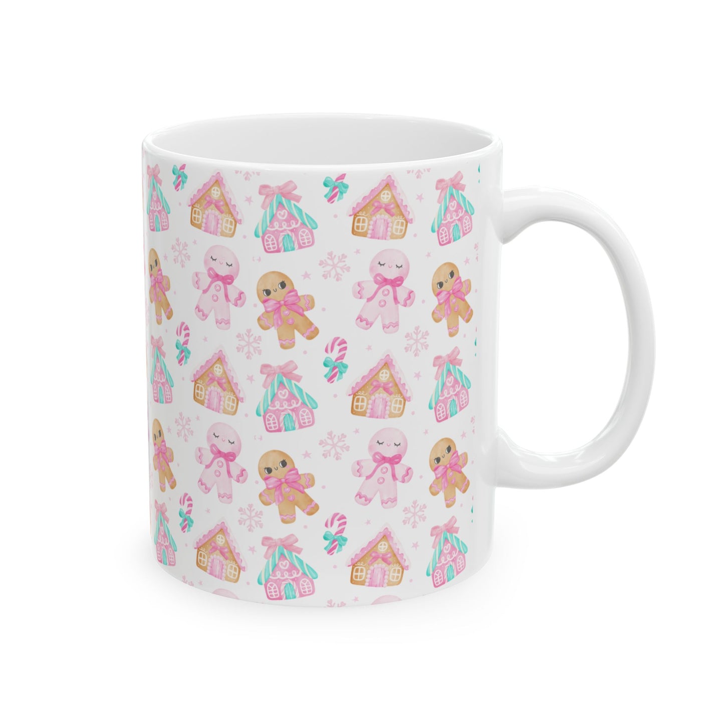 Gingerbread Ceramic Mug, Cute Holiday Drinkware, Perfect for Christmas Gifts, Cozy Winter Vibes, Seasonal Kitchen Decor