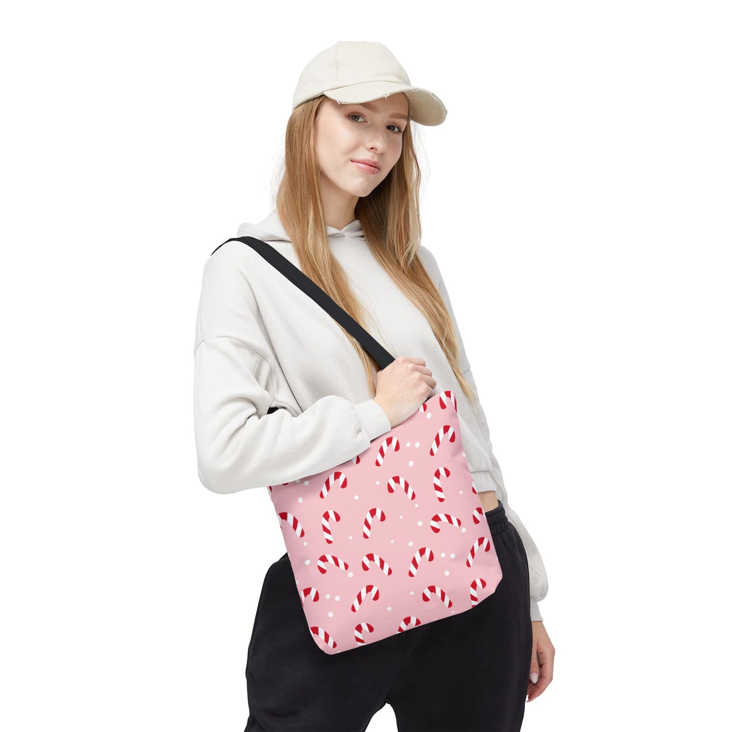 Candy Cane Christmas Tote Bag β Pink Holiday Reusable Shopper π