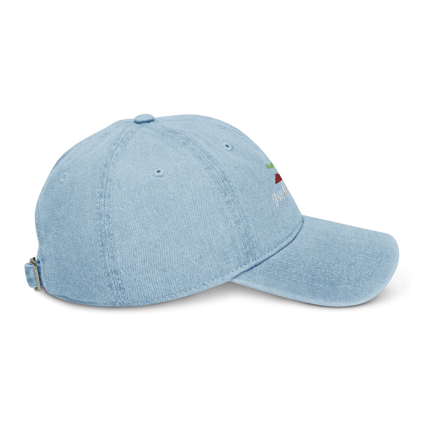 Garden Hoe Embroidered Denim Hat | Perfect Gift for Gardeners, Outdoor Lovers, Eco-Friendly Fashion, Gardening Hat, Spring Outfit