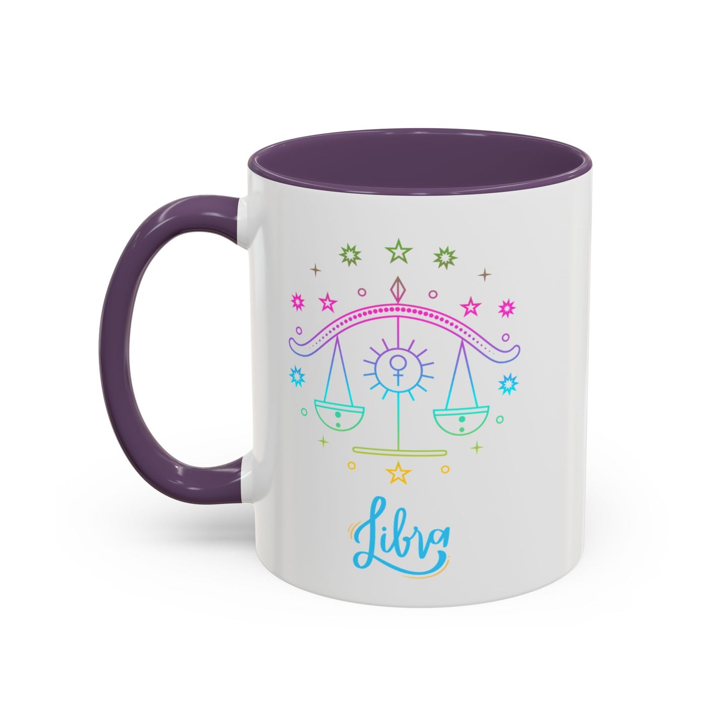 Libra Zodiac Accent Coffee Mug - Colorful Astrology Cup, Astrology Gift, Horoscope Mug, Personalized Coffee Cup, Birthday Gift
