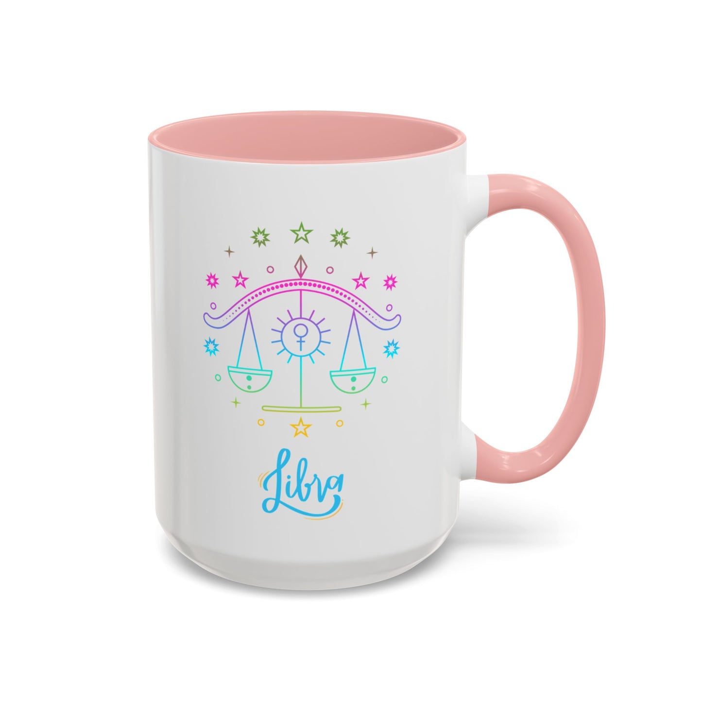 Libra Zodiac Accent Coffee Mug - Colorful Astrology Cup, Astrology Gift, Horoscope Mug, Personalized Coffee Cup, Birthday Gift