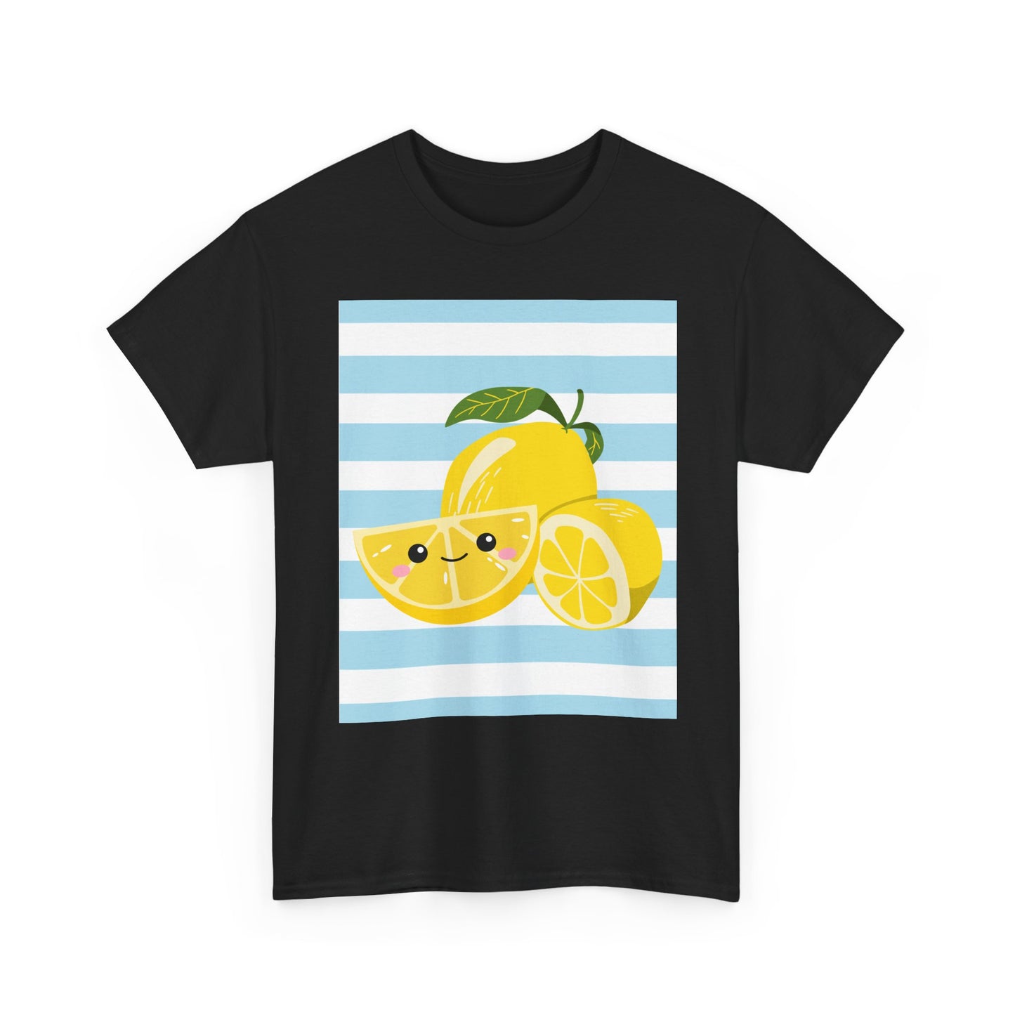Lemon Unisex Heavy Cotton Tee, Cute Summer Shirt, Gift for Fruit Lovers, Fresh Style, Everyday Tee, Casual Outfit