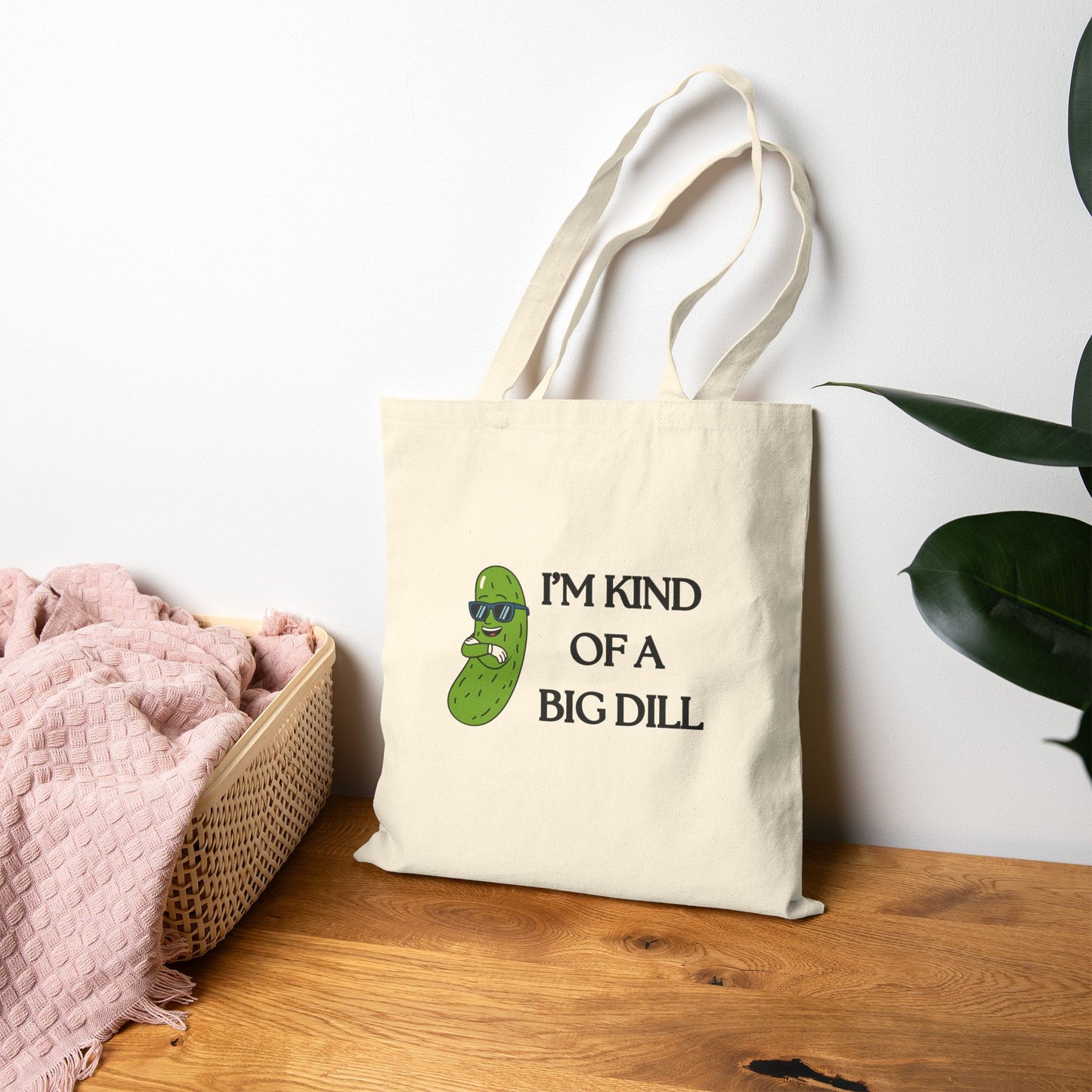 Humorous Pickle Tote Bag - Fun Gift for Veggie Lovers, Grocery Shopping Bag, Eco-Friendly Canvas, Cute Gift for Friends