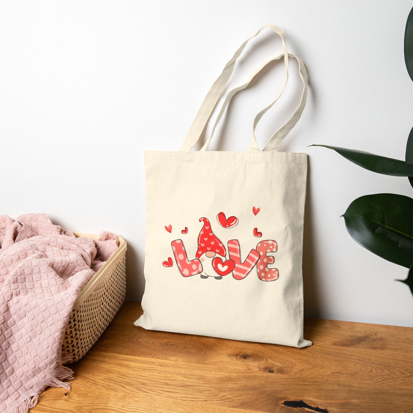 Love Gnome Cotton Canvas Tote Bag – Valentine’s Day Gift Bag