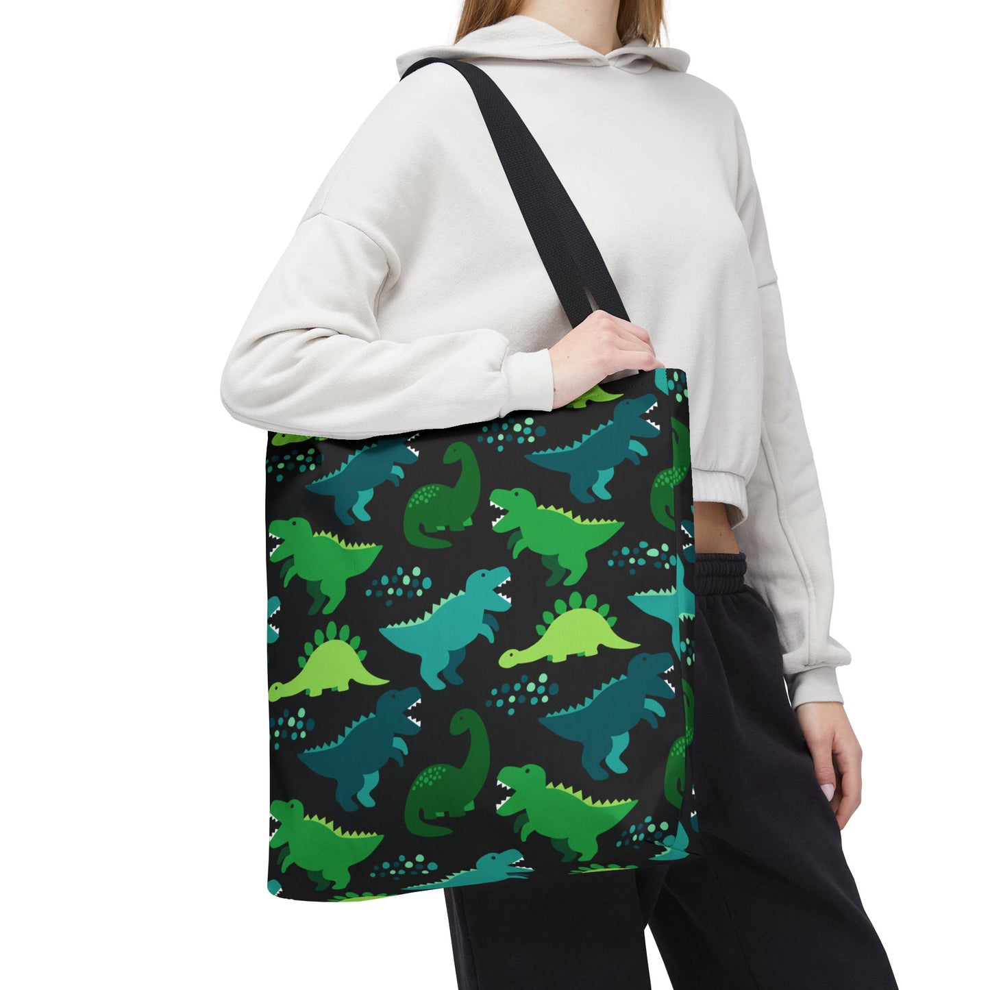 Playful Green Dinosaur Tote Bag β Fun Everyday Carryall