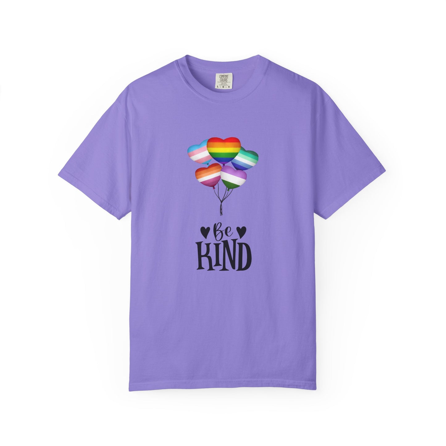 Comfort Colors Be Kind Balloon T-Shirt, Unisex Rainbow Shirt, Positive Vibes Tee, LGBTQ+ Pride Gift, Everyday Casual Wear