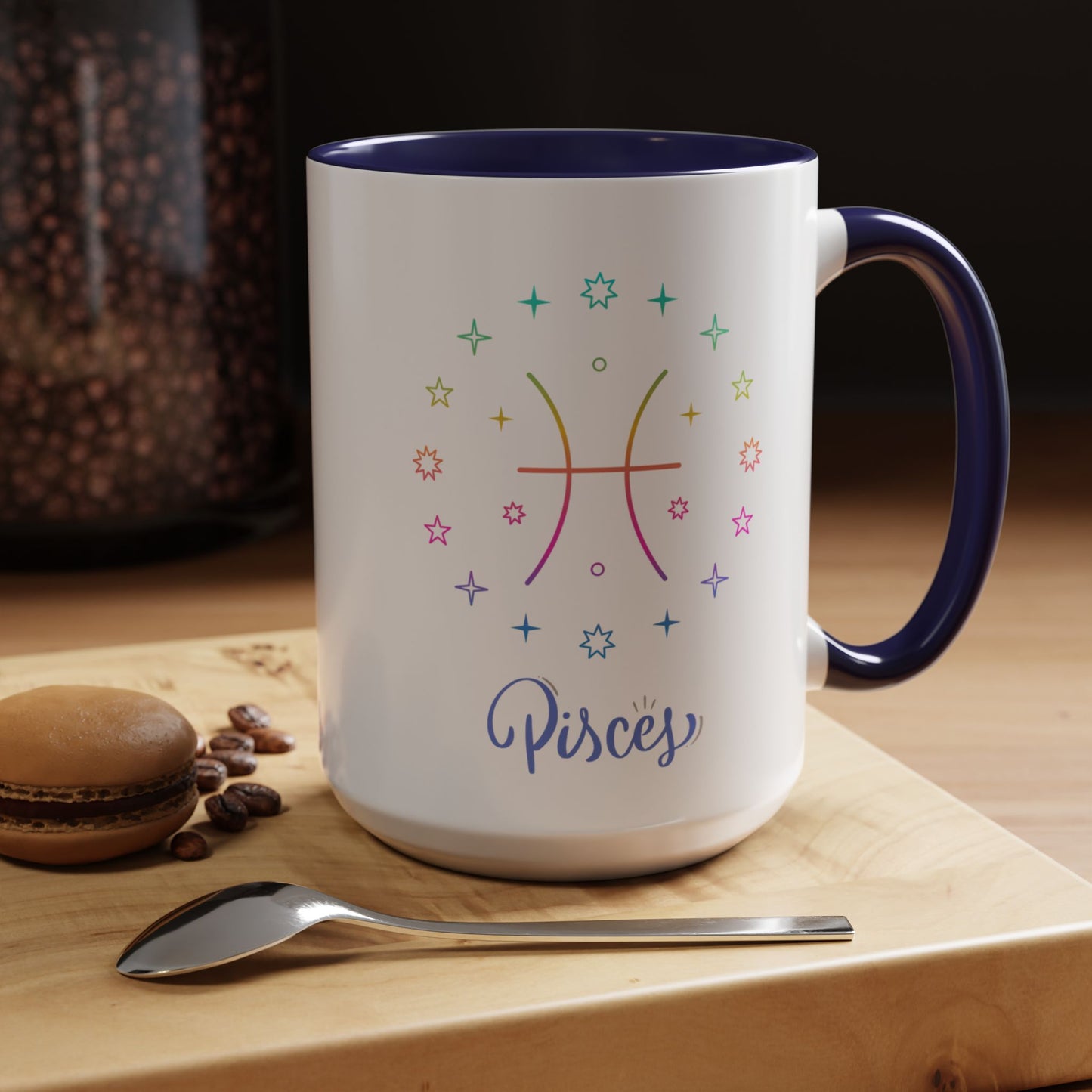Colorful Pisces Coffee Mug, Astrology Gift, Fun Mug for Tea Lovers, Zodiac, Unique Birthday Present