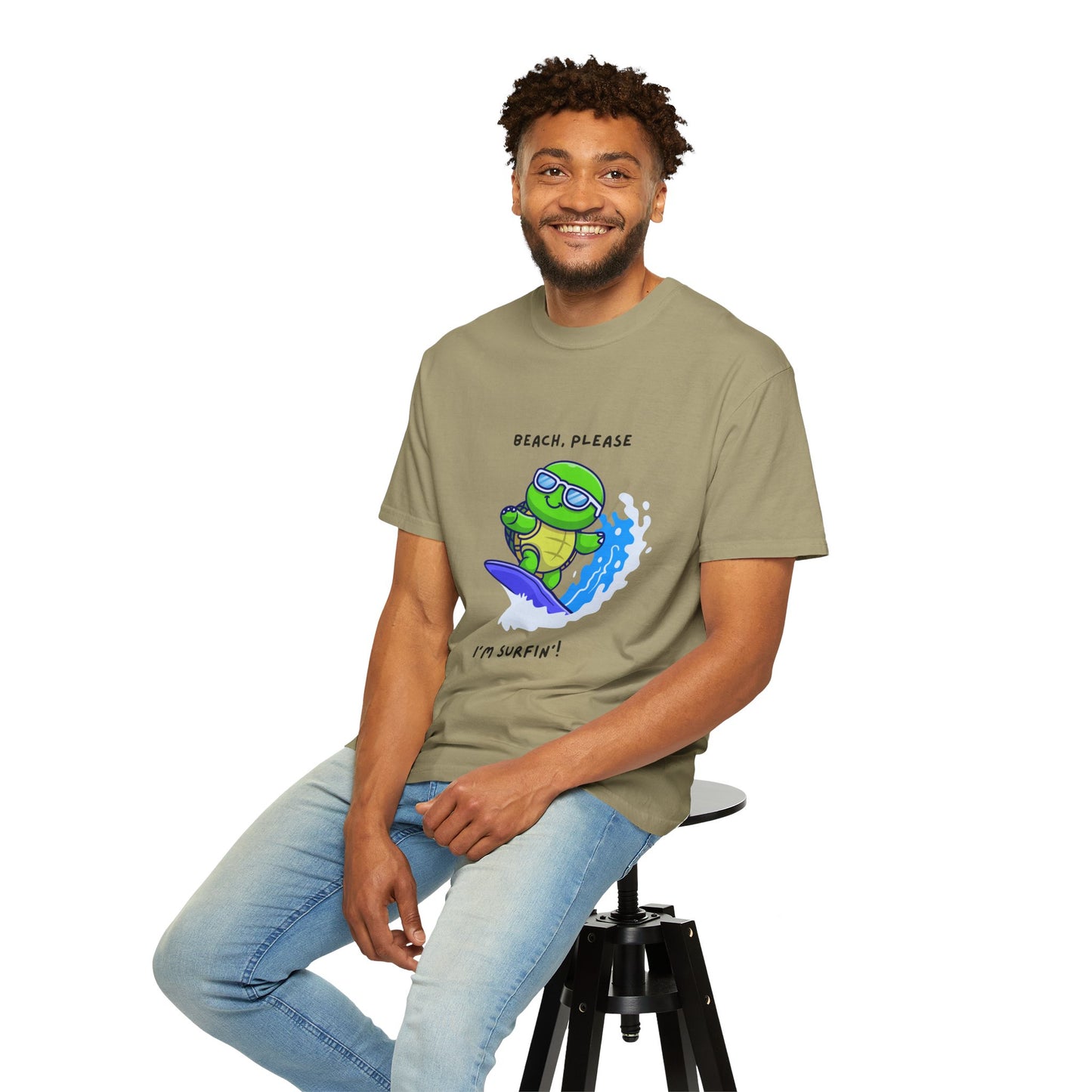 Surfing Turtle T-Shirt, Beach Vibes Tee, Unisex Summer Shirt, Casual Gift for Beach Lovers, Vacation Apparel, Funny Surf Shirt