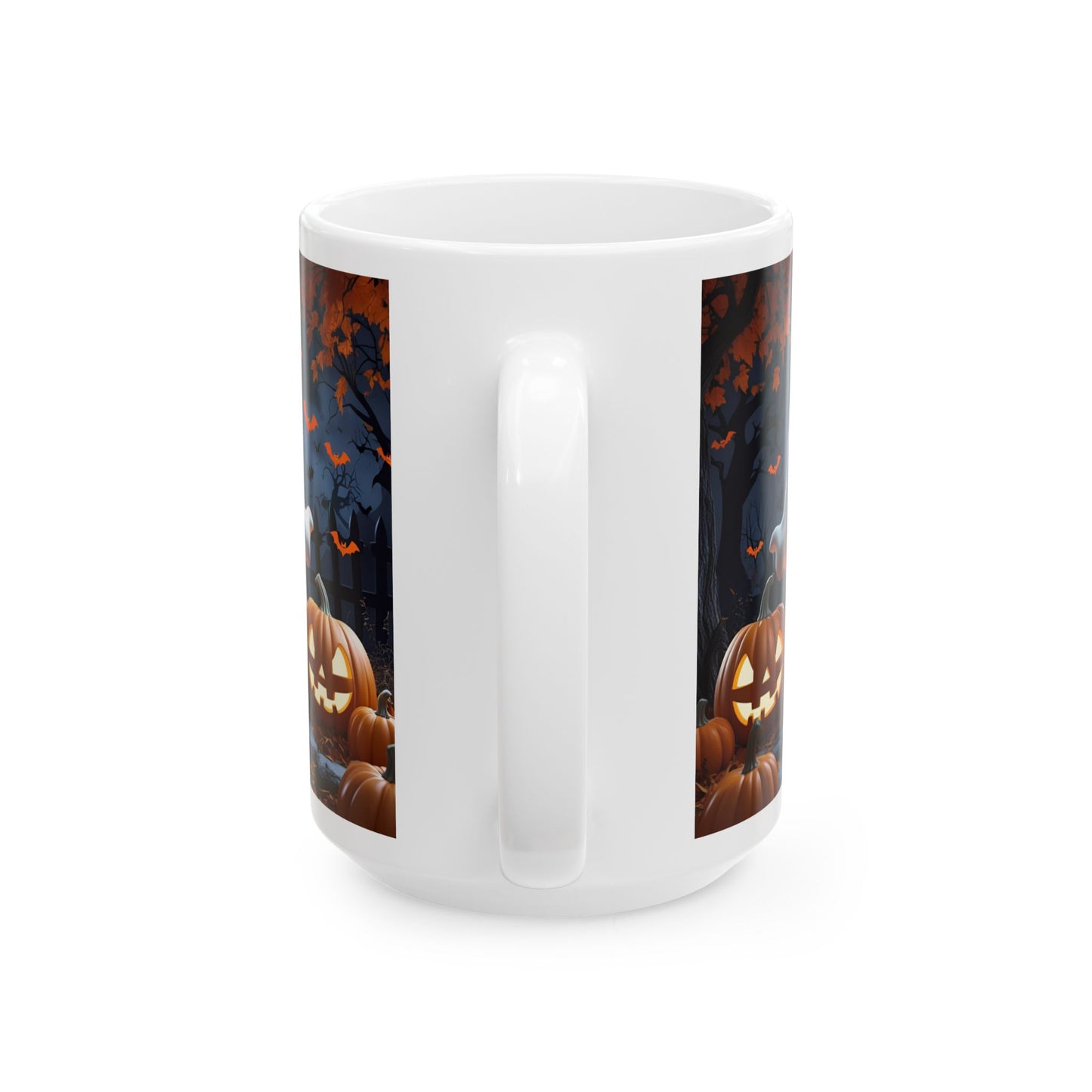 Ghostly Ceramic Mug, Halloween Spooky Pumpkins Gift, Cute Cartoon Cup, Tea Coffee Drinkware, Haunted Seasonal Decor, Scary Kitchen
