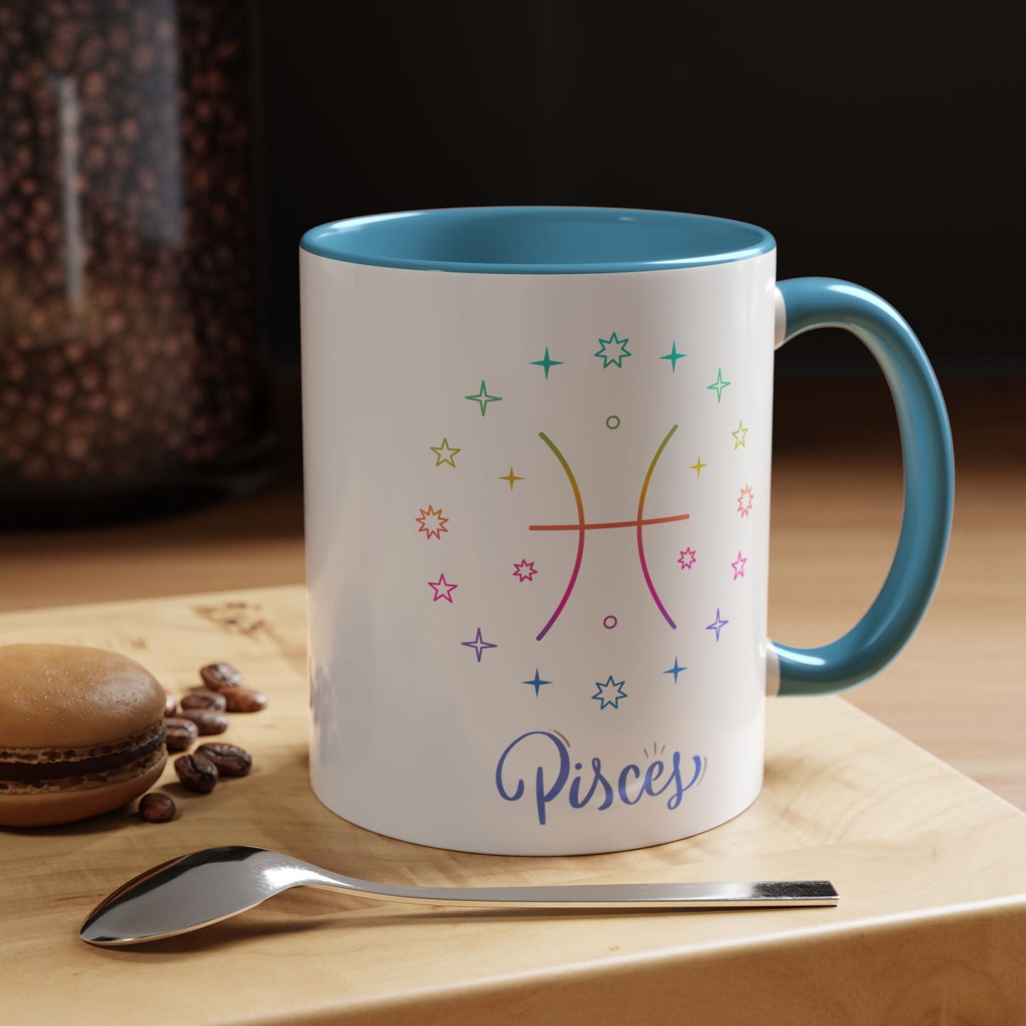 Colorful Pisces Coffee Mug, Astrology Gift, Fun Mug for Tea Lovers, Zodiac, Unique Birthday Present