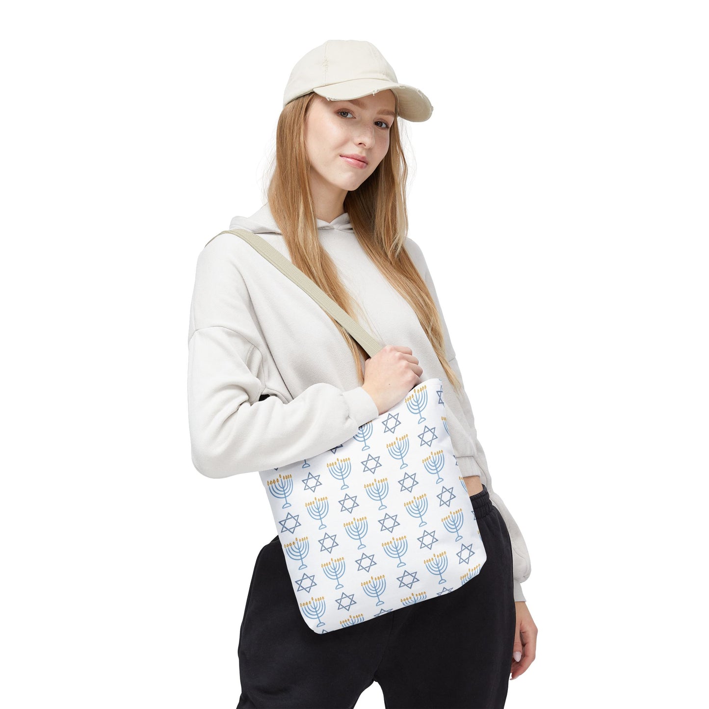 Hanukkah Celebration Tote Bag – Menorah & Star of David Design