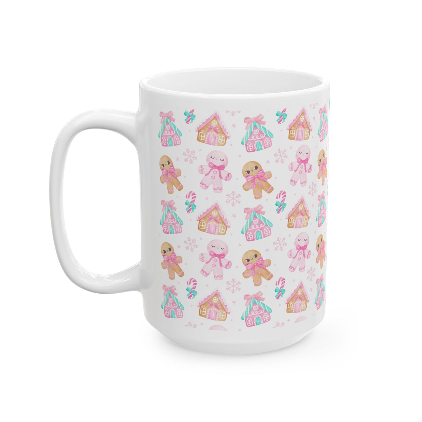 Gingerbread Ceramic Mug, Cute Holiday Drinkware, Perfect for Christmas Gifts, Cozy Winter Vibes, Seasonal Kitchen Decor