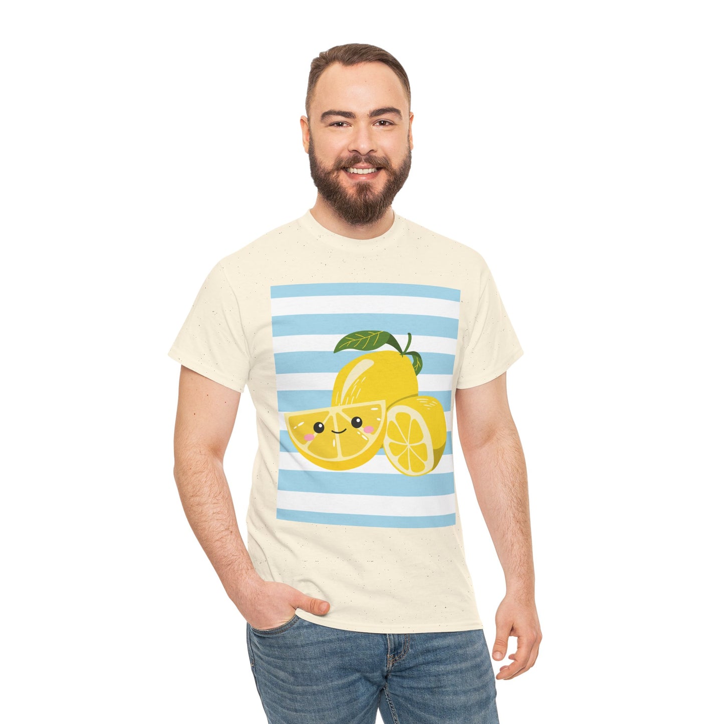 Lemon Unisex Heavy Cotton Tee, Cute Summer Shirt, Gift for Fruit Lovers, Fresh Style, Everyday Tee, Casual Outfit