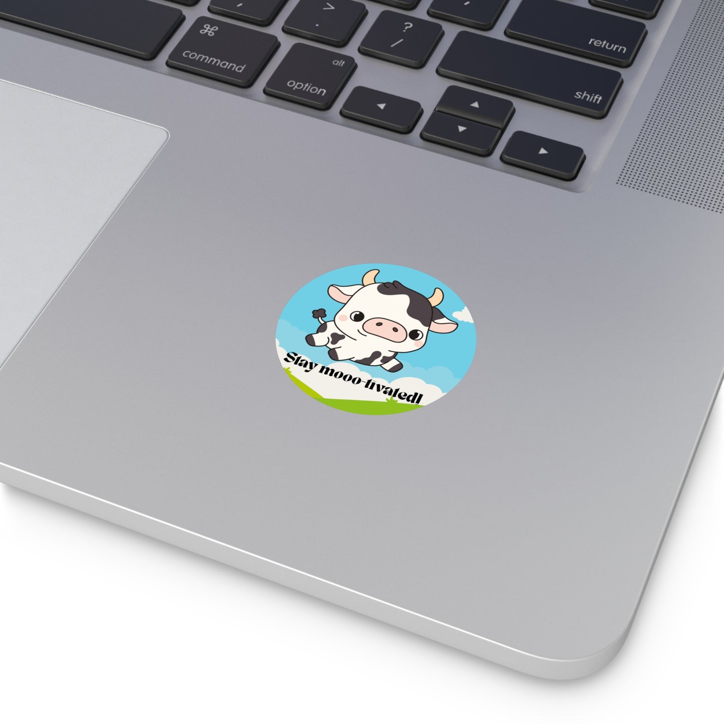 Stay Mooo-tivated Cow Sticker | Cute Kawaii Cow Decal