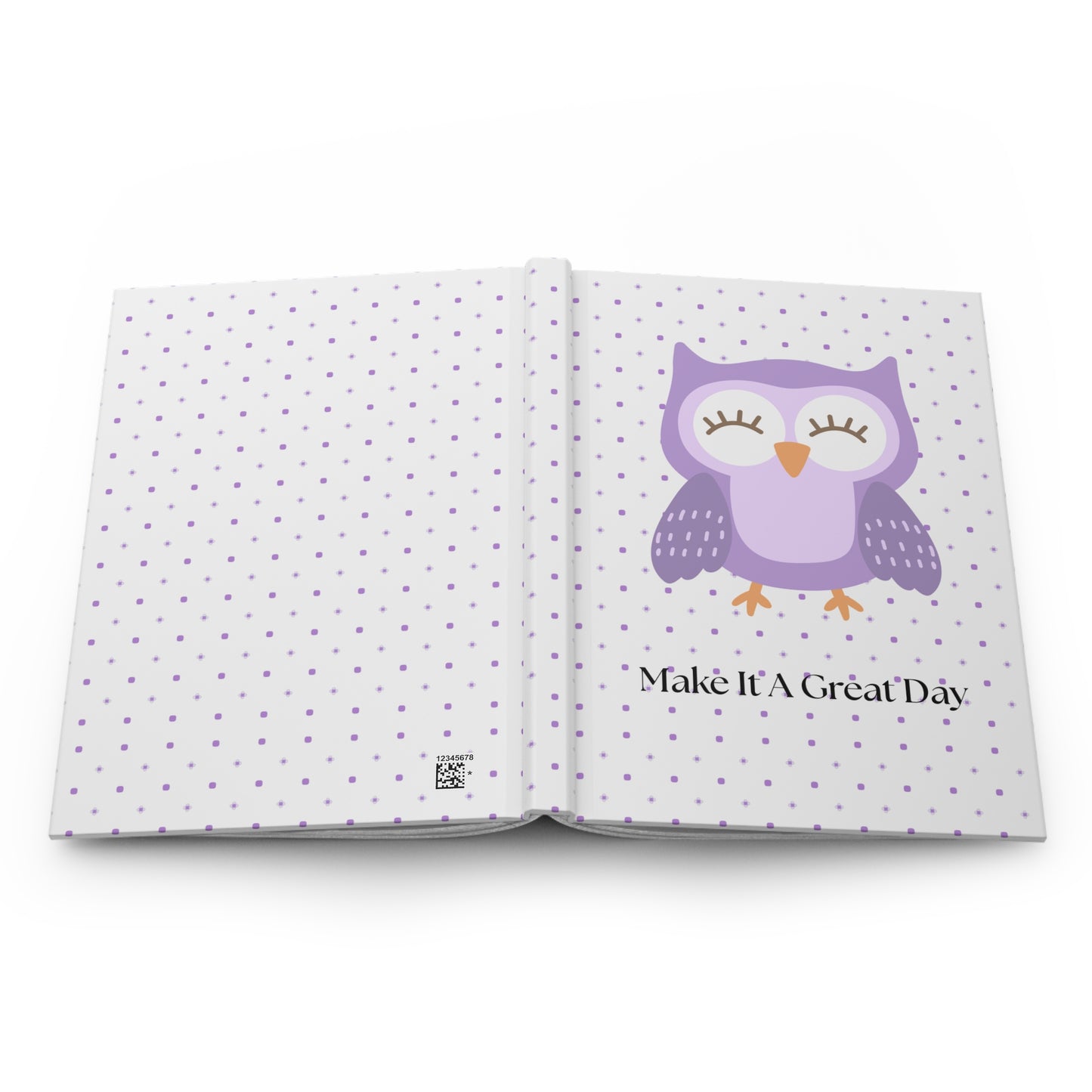Cute Purple Owl Hardcover Journal - Make It A Great Day, Inspirational Notebook for Students, Gifts for Teachers, Daily Planner, Writing