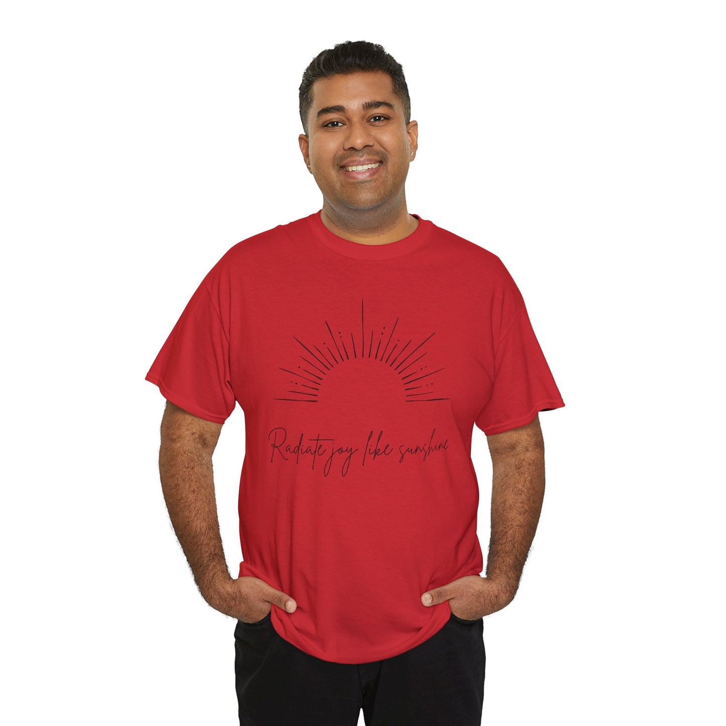 Radiate Joy Unisex Heavy Cotton Tee - Positive Vibes Shirt, Casual Wear, Gift for Friends, Inspirational Tee, Everyday Comfort