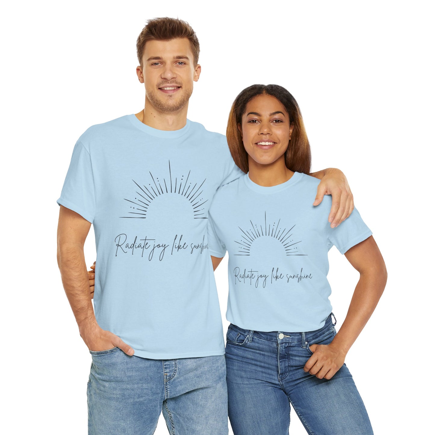 Radiate Joy Unisex Heavy Cotton Tee - Positive Vibes Shirt, Casual Wear, Gift for Friends, Inspirational Tee, Everyday Comfort