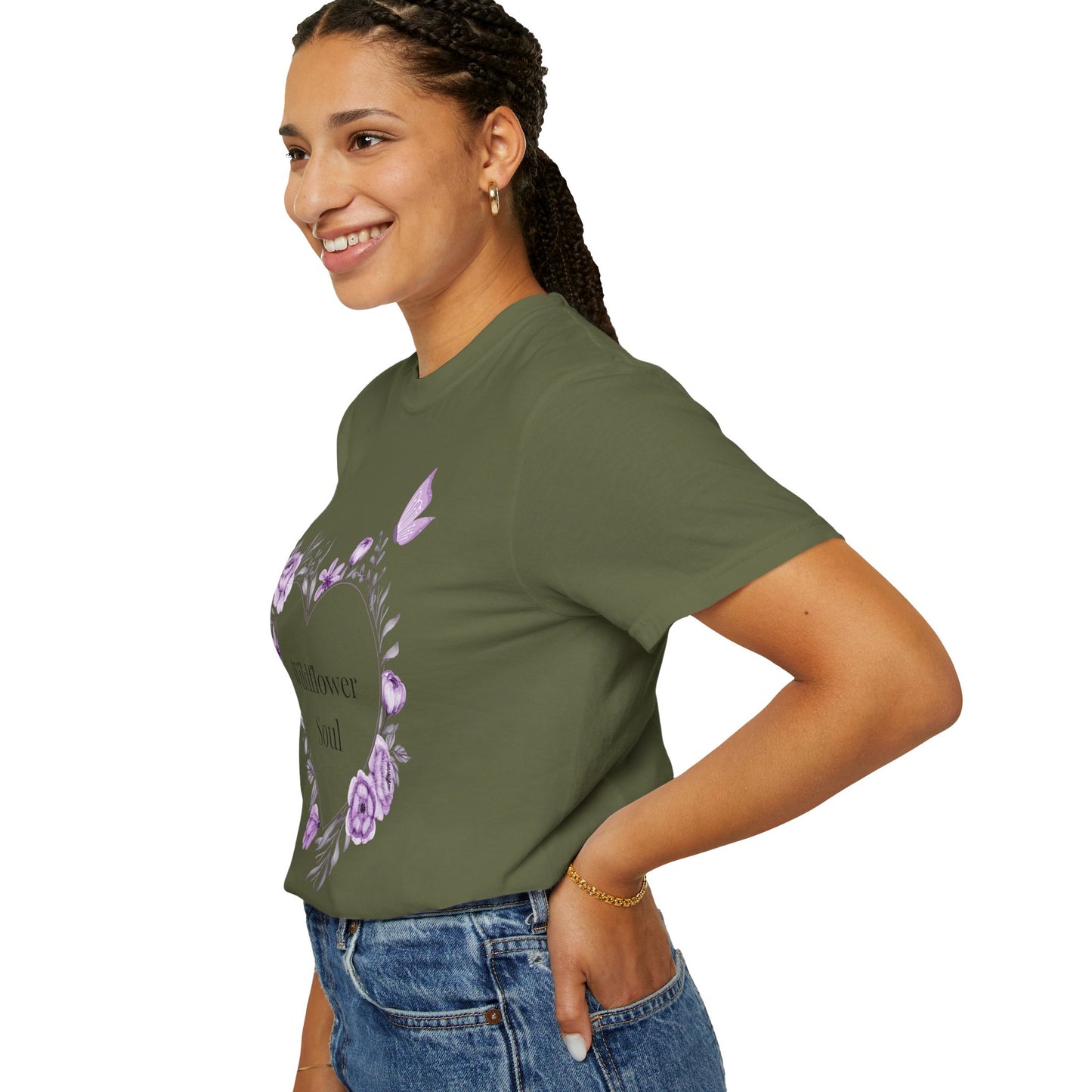Wildflower Soul T-Shirt - Floral Heart Tee, Botanical Style Shirt, Gift for Nature Lovers, Casual Wear