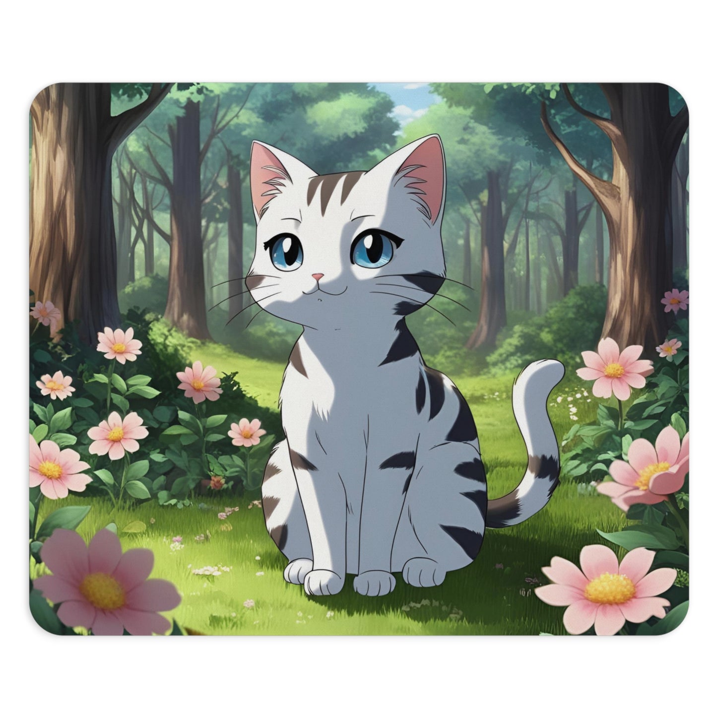 Cute Cat Mouse Pad, Anime Design Desk Accessory, Perfect Gift for Cat Lovers, Home Office Decor, Birthday Present