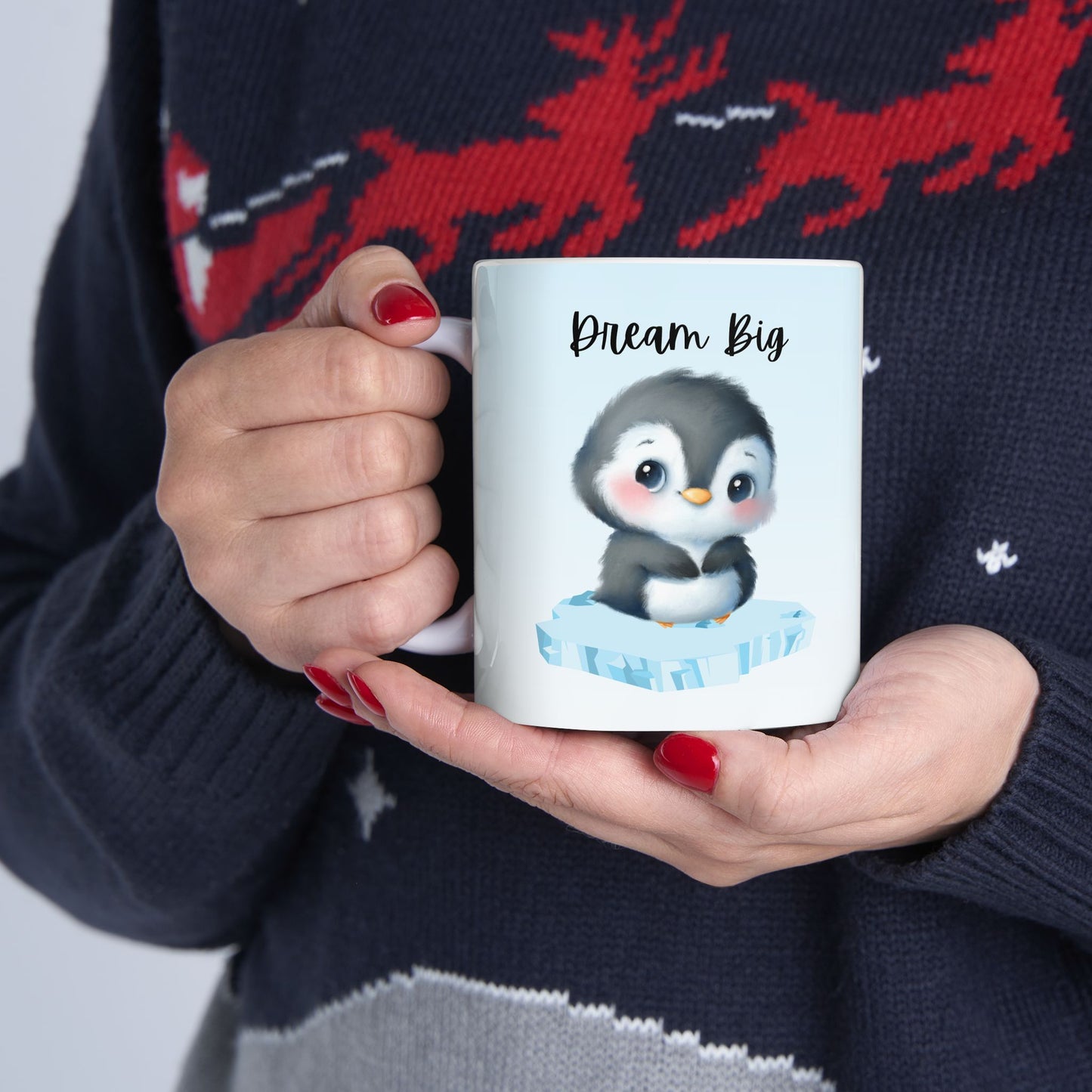 Penguin Motivational Ceramic Mug, Perfect Gift for Animal Lovers, Inspirational Mug, Penguin Lovers Gift, Cozy Beverage Cup