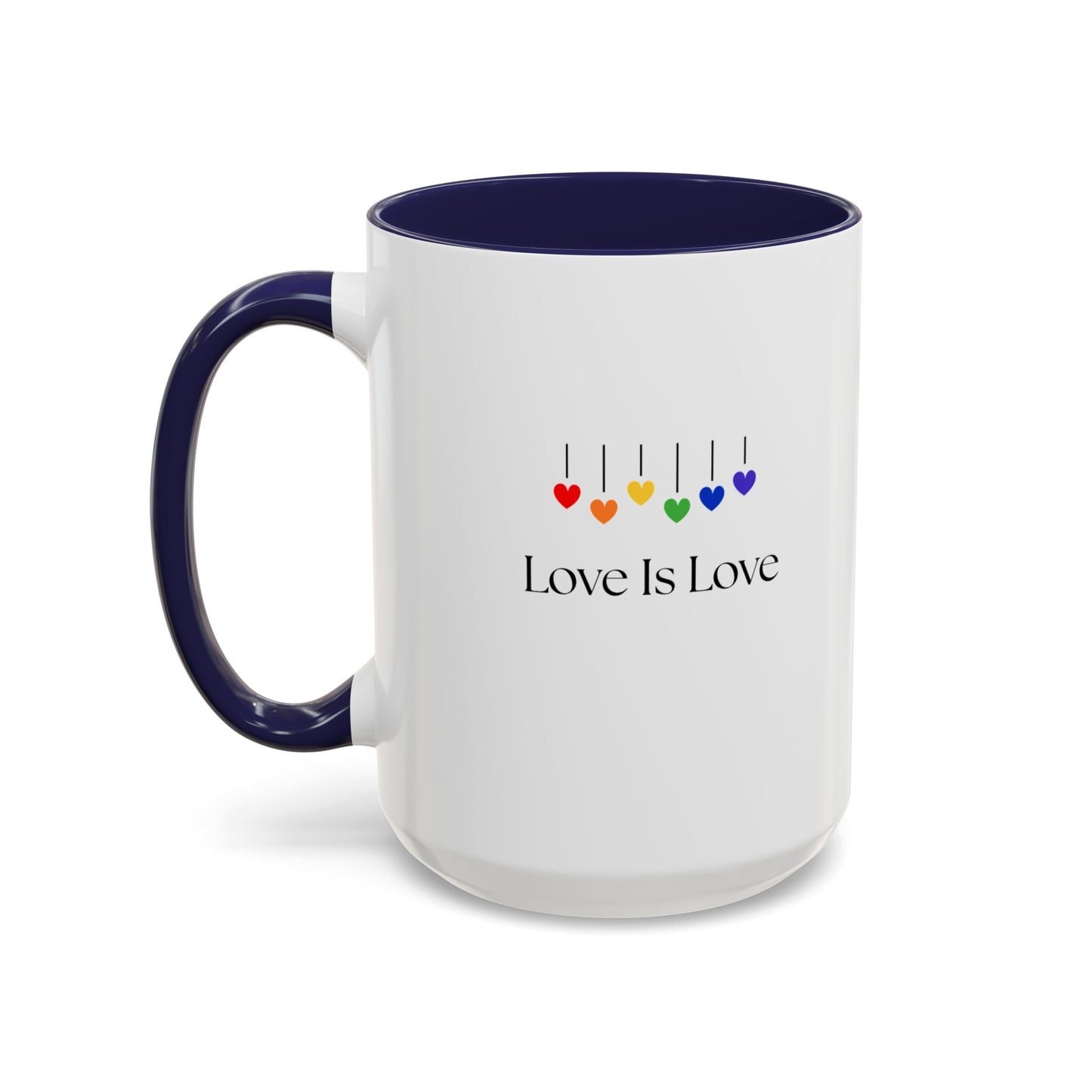 Colorful Love is Love Accent Coffee Mug - Celebrating Diversity & Acceptance, Perfect Gift for Pride