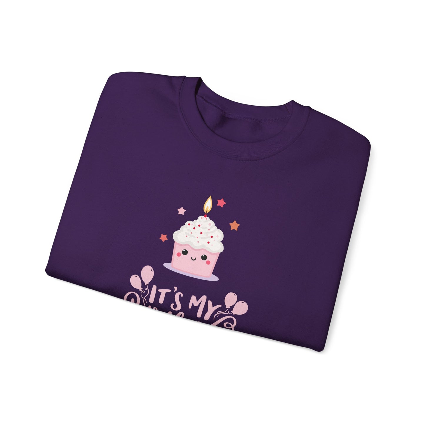 It's My Birthday Sweatshirt for Women, Pink Cupcake Graphic Tee, Cute Birthday Girl Outfit, Celebration T-Shirt, Party Gift Idea