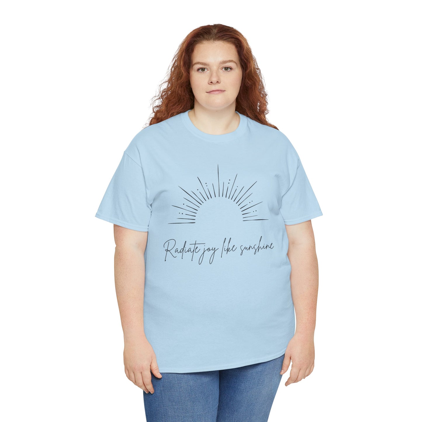 Radiate Joy Unisex Heavy Cotton Tee - Positive Vibes Shirt, Casual Wear, Gift for Friends, Inspirational Tee, Everyday Comfort