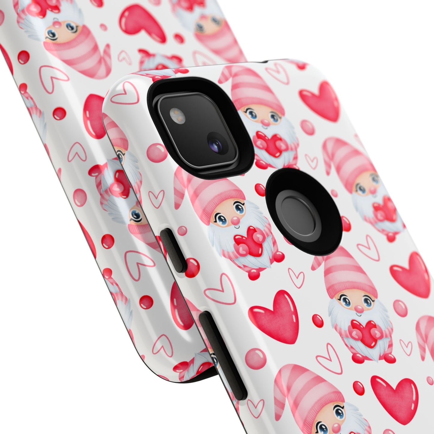 Pink Gnome Heart Phone Case, Festive Gift for Her, Unique Protective Case, Fun Holiday Accessory, Valentine's Day Accessory