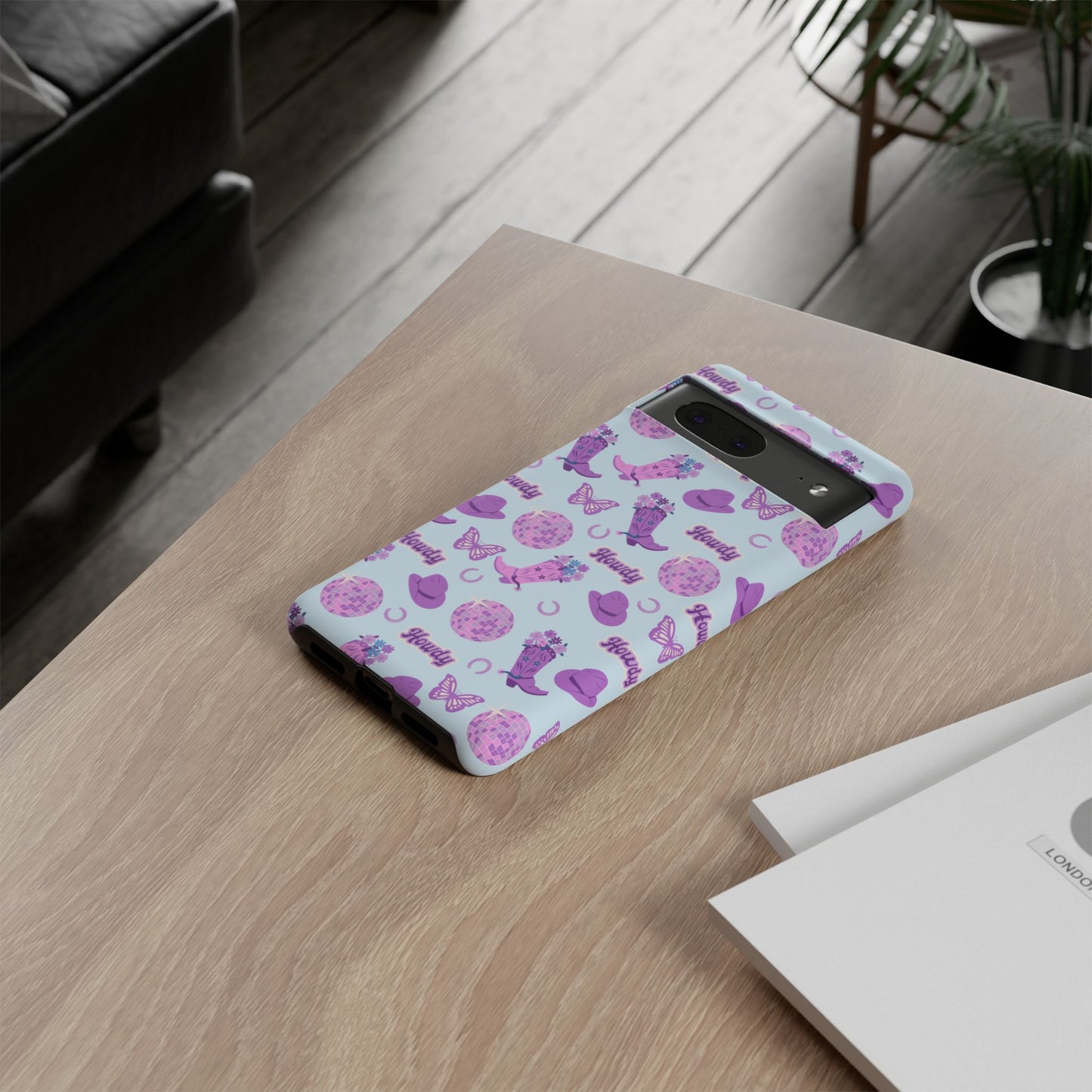 Pink Purple Western Phone Case | Tough Cases | Howdy Design, Colorful Cowboy Accessories, Gift for Cowgirl, Fun Phone Cover