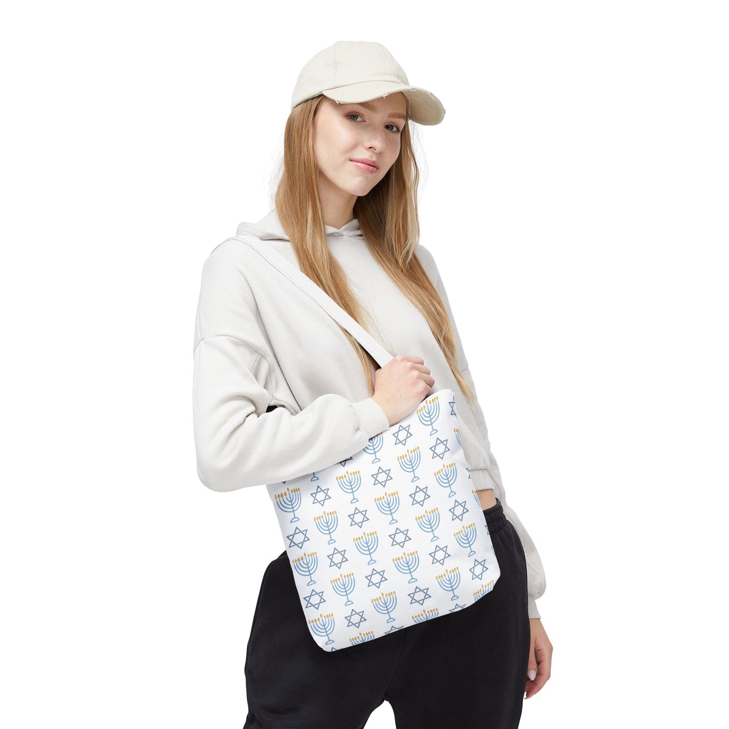 Hanukkah Celebration Tote Bag – Menorah & Star of David Design
