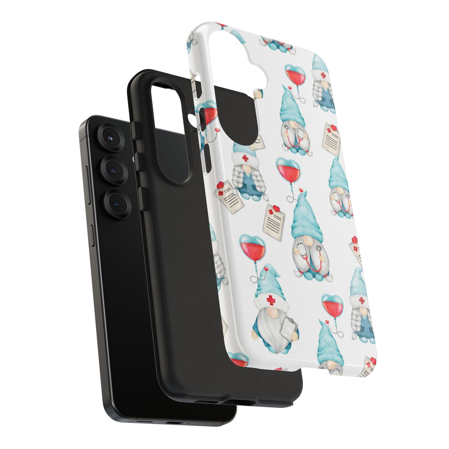 Medical Gnome Phone Case, Blue Gnome Tough Case for Nurses, Doctors, RNs, Cute Healthcare Gift