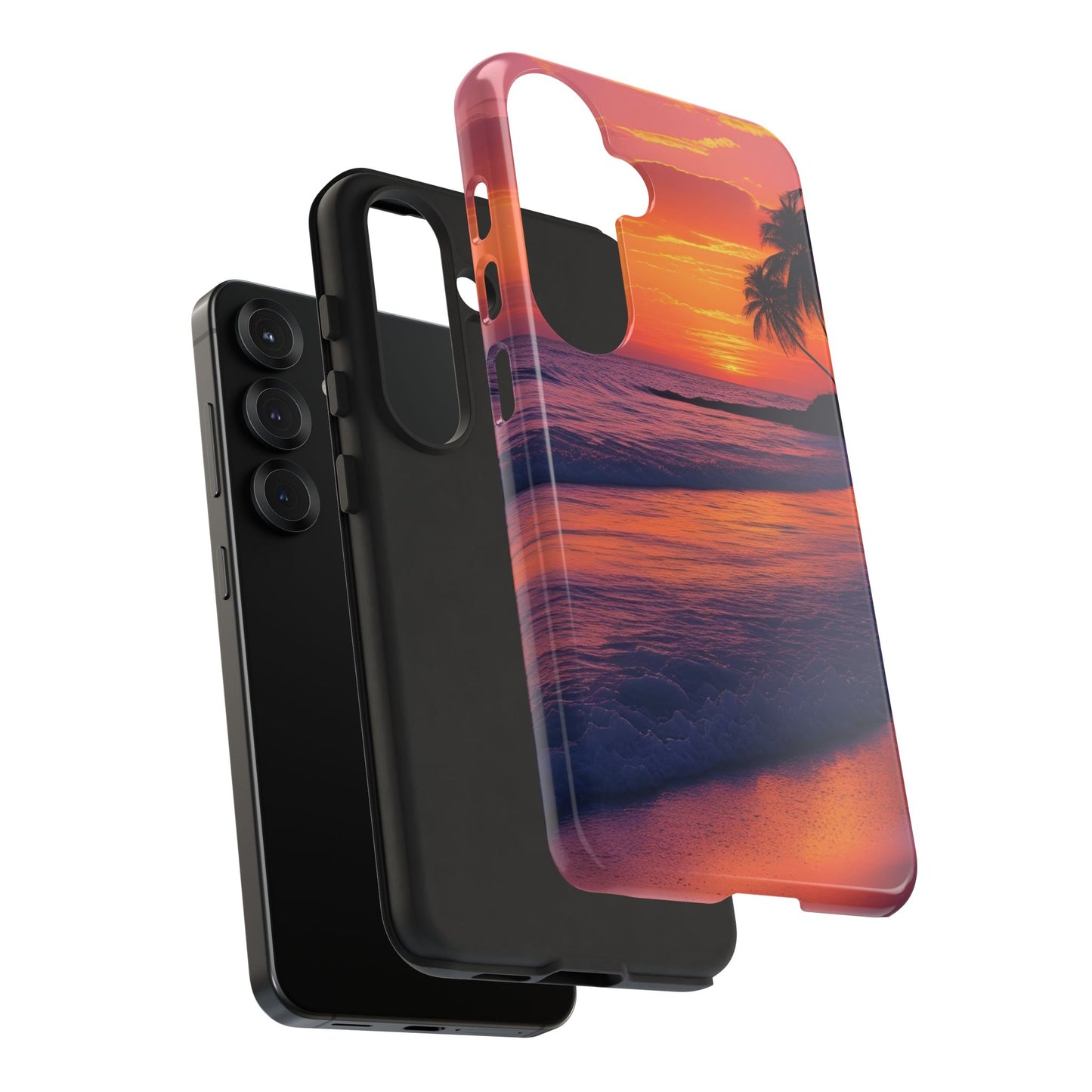 Palm Beach Sunset Design, Beach Lovers Gift, Relaxing Phone Cover, Tropical Hard Case, Protective Shell, Summer Vibes