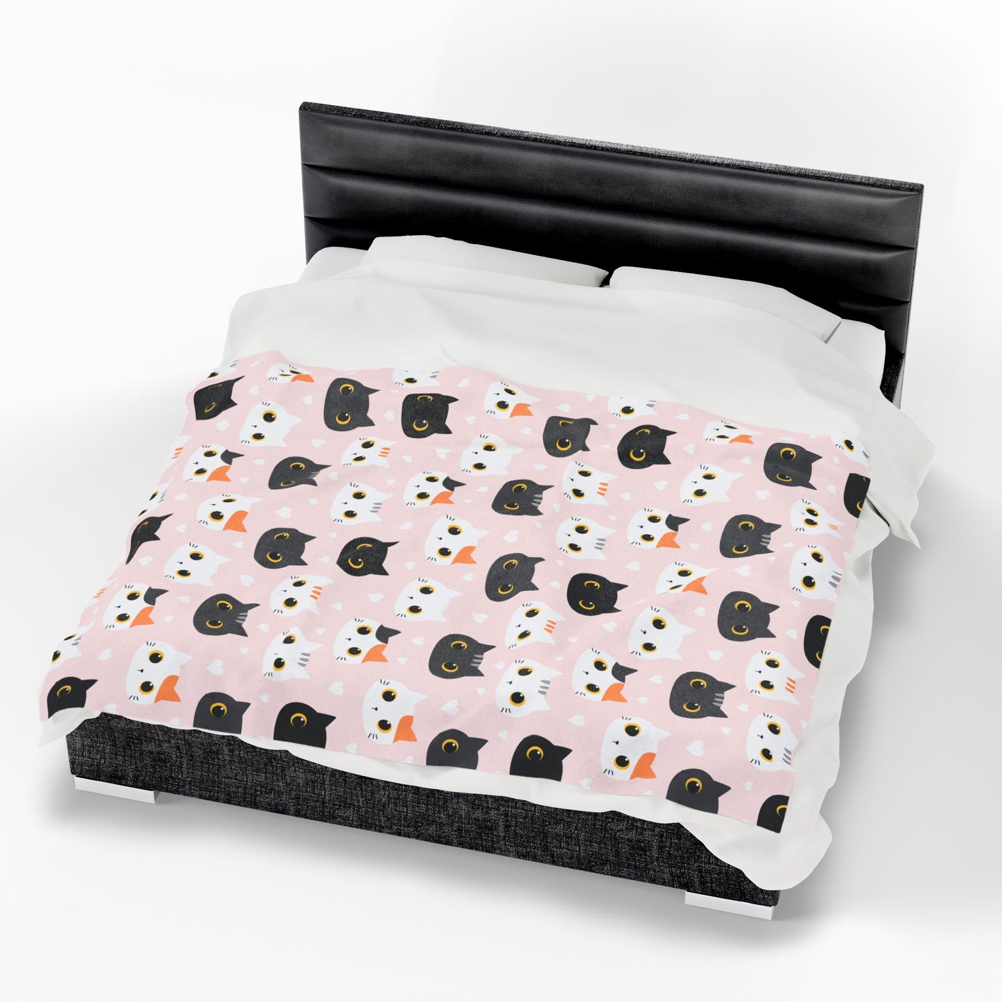 Cat-Themed Velveteen Plush Blanket, Perfect for Cat Lovers, Gift for Birthdays, Home Decor, Cozy Nights, Nursery