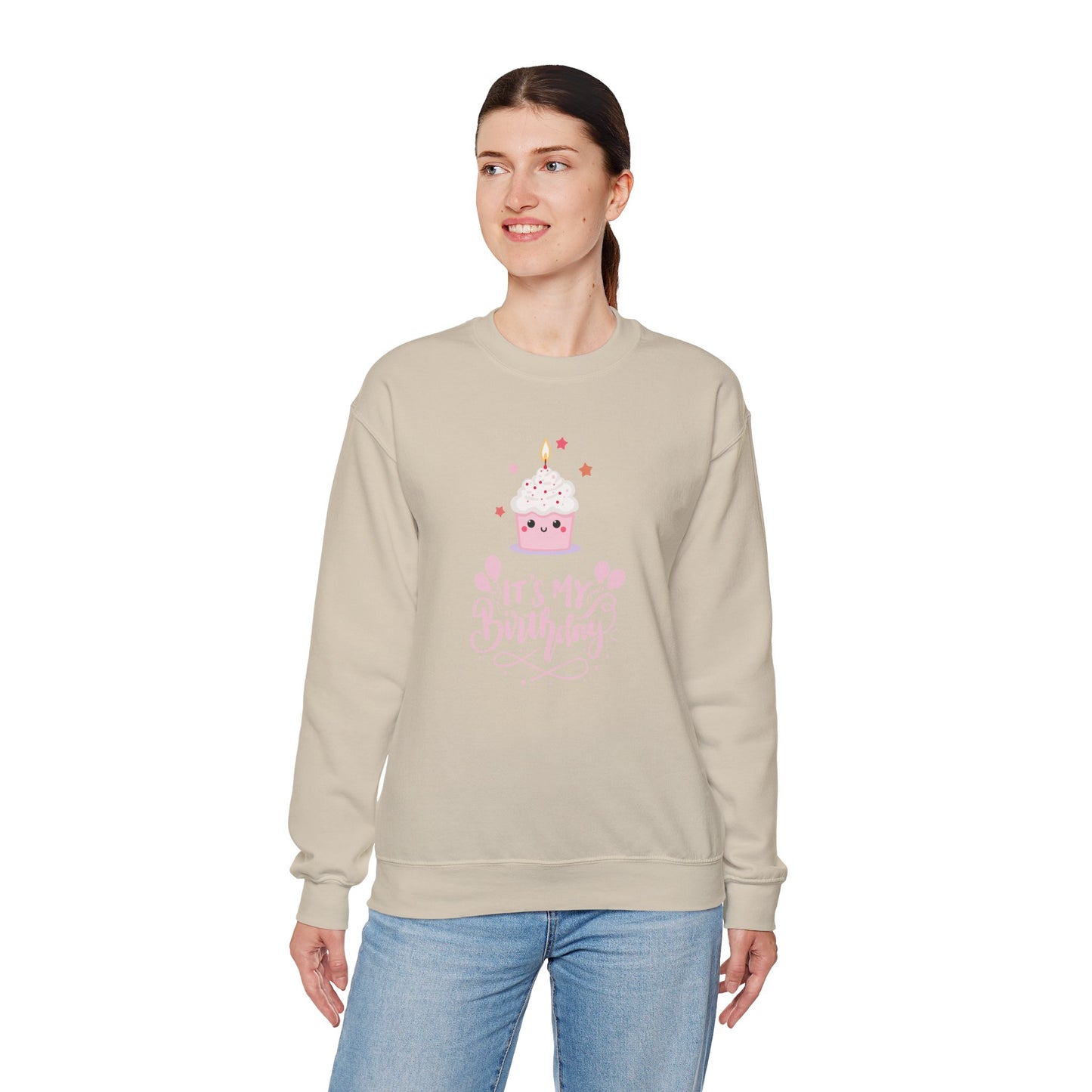 It's My Birthday Sweatshirt for Women, Pink Cupcake Graphic Tee, Cute Birthday Girl Outfit, Celebration T-Shirt, Party Gift Idea