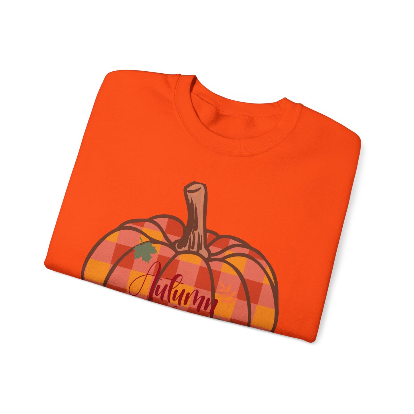 Autumn Vibes Pumpkin Sweatshirt, Cozy Fall Apparel, Unisex Crewneck for Harvest Season, Perfect for Thanksgiving, Pumpkin Lovers, Gift Idea