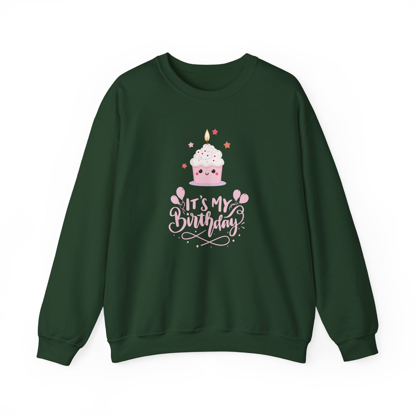 It's My Birthday Sweatshirt for Women, Pink Cupcake Graphic Tee, Cute Birthday Girl Outfit, Celebration T-Shirt, Party Gift Idea