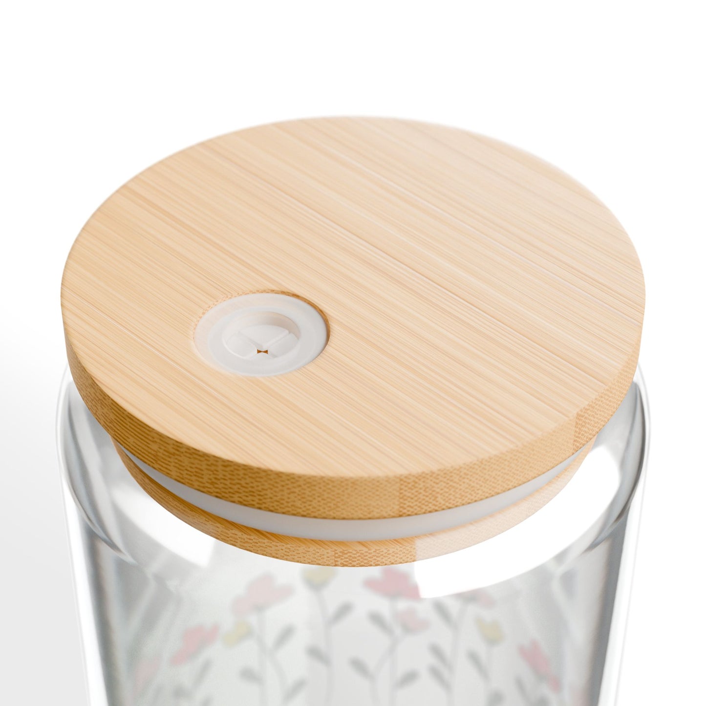 Floral Sipper Glass, 16oz - Eco-friendly Beverage Jar for Parties, Gifts, Home Decor, Summer, Self-Care