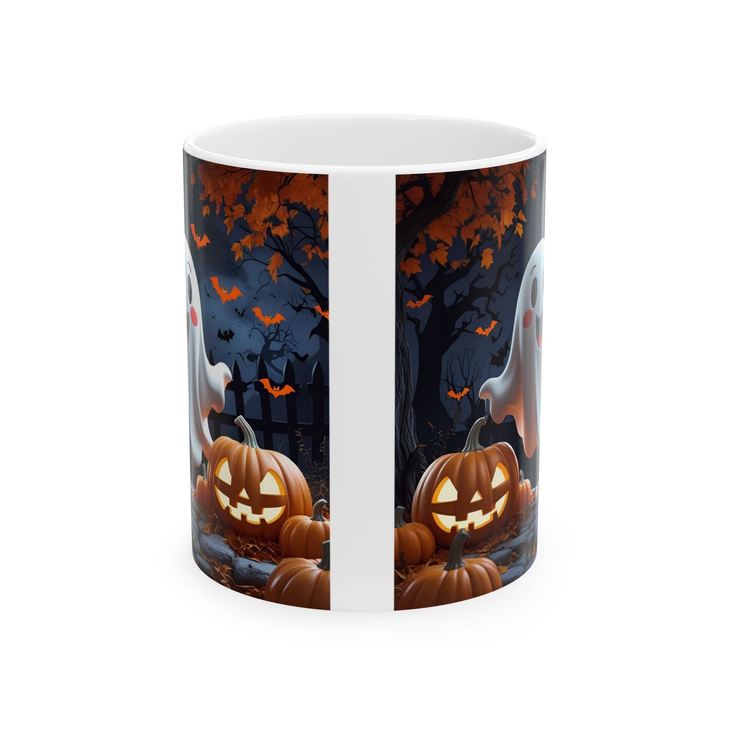 Ghostly Ceramic Mug, Halloween Spooky Pumpkins Gift, Cute Cartoon Cup, Tea Coffee Drinkware, Haunted Seasonal Decor, Scary Kitchen