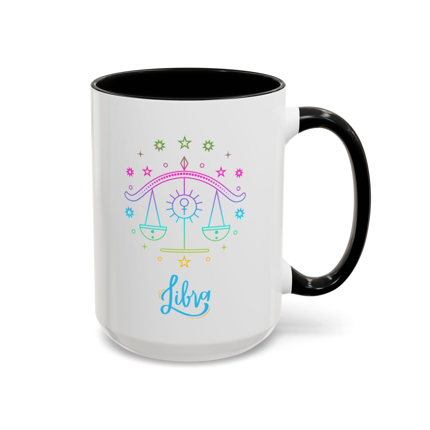 Libra Zodiac Accent Coffee Mug - Colorful Astrology Cup, Astrology Gift, Horoscope Mug, Personalized Coffee Cup, Birthday Gift