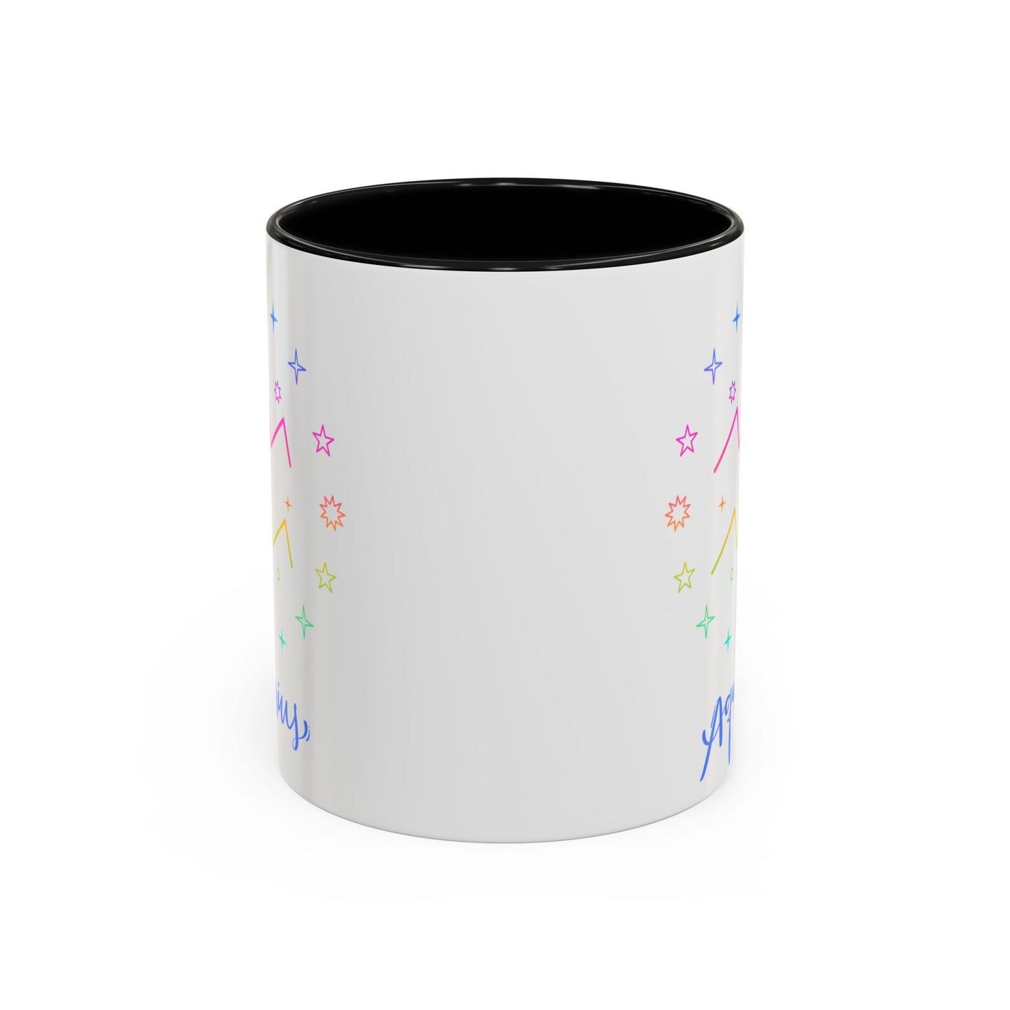 Aquarius Accent Coffee Mug - Colorful Zodiac Mug, Astrology Gift, Horoscope Coffee Cup, Birthday Present, Personalized Mug
