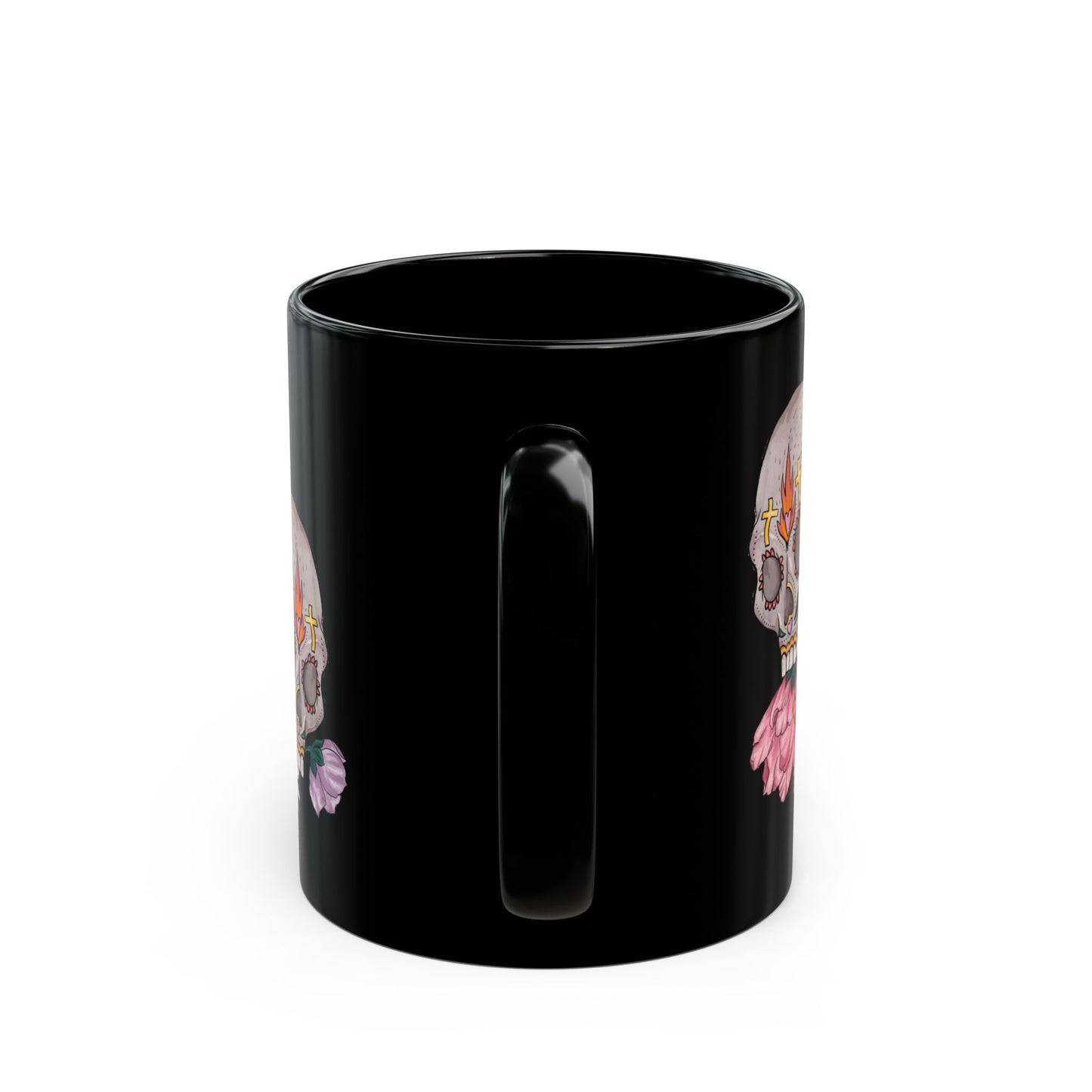 Artistic Sugar Skull Floral Mug - Perfect for Coffee Lovers, Gift for Halloween, Day of the Dead, Home Decor, Unique Art Mug