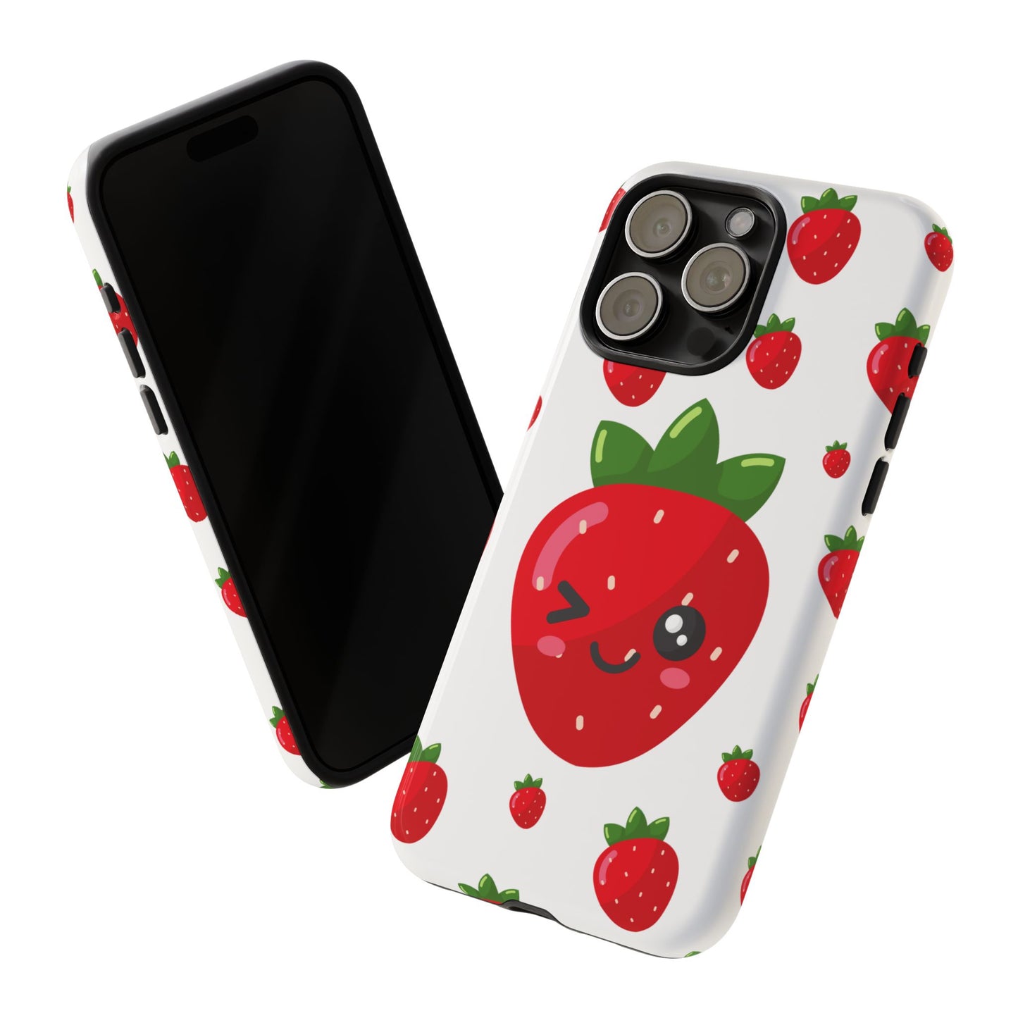 Kawaii Strawberry Phone Case - Cute Fruit Phone Cover, Fun Gift for Teens, Spring Accessory, Durable Tough Cases
