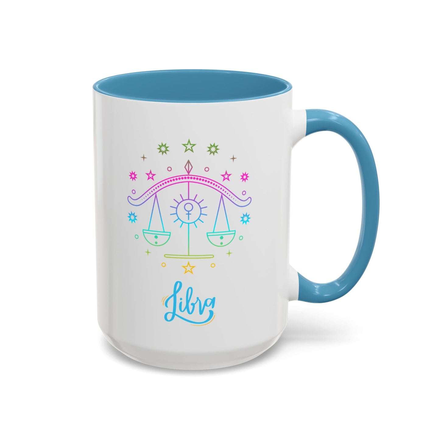 Libra Zodiac Accent Coffee Mug - Colorful Astrology Cup, Astrology Gift, Horoscope Mug, Personalized Coffee Cup, Birthday Gift