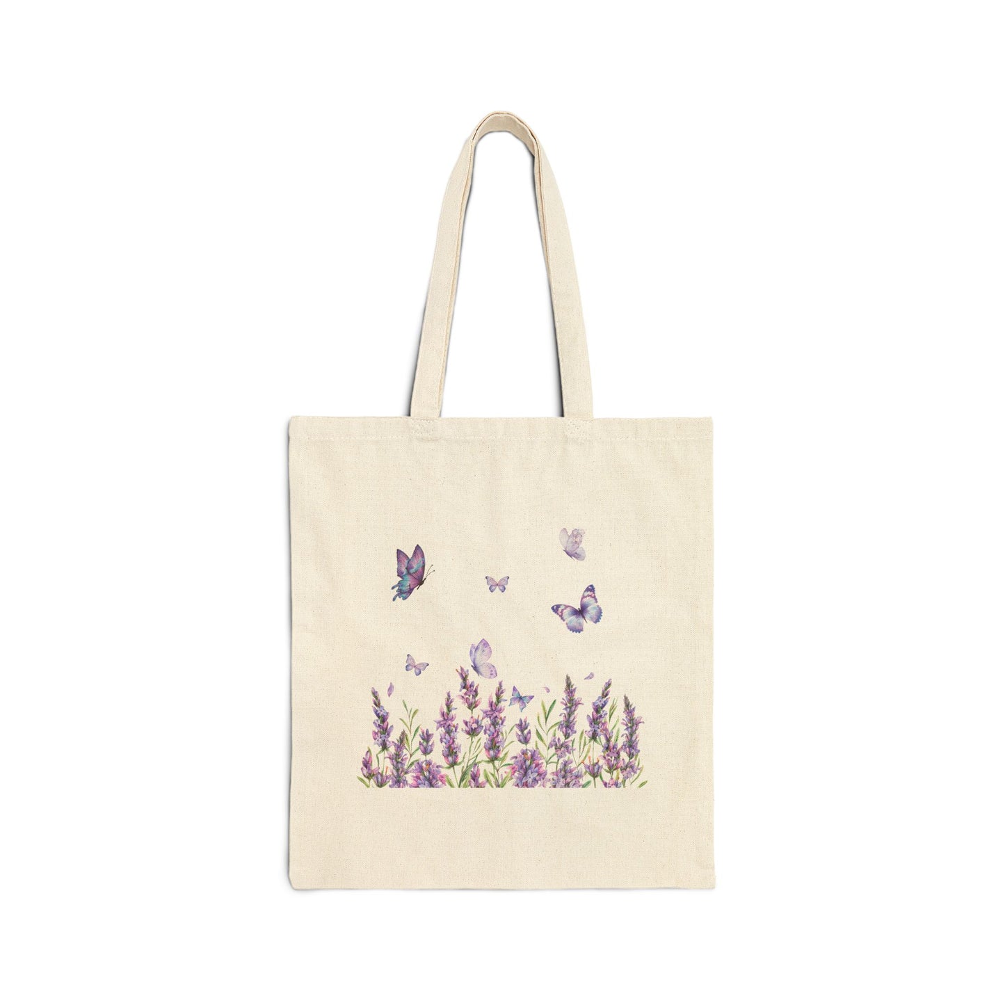 Lavender Butterfly Canvas Tote Bag – Nature-Inspired Reusable Bag
